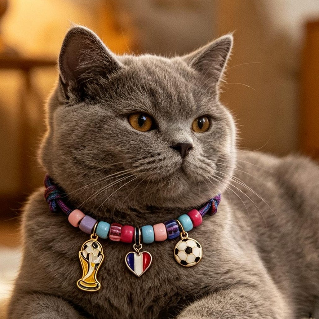 Champion Trophy Soccer Charm Beaded Pet Necklace Collar - Image 5
