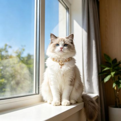 Gold Butterfly Pearl Beaded Pet Necklace Collar