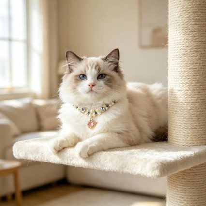 Iridescent Crystal Pearl Beaded Pet Necklace Collar