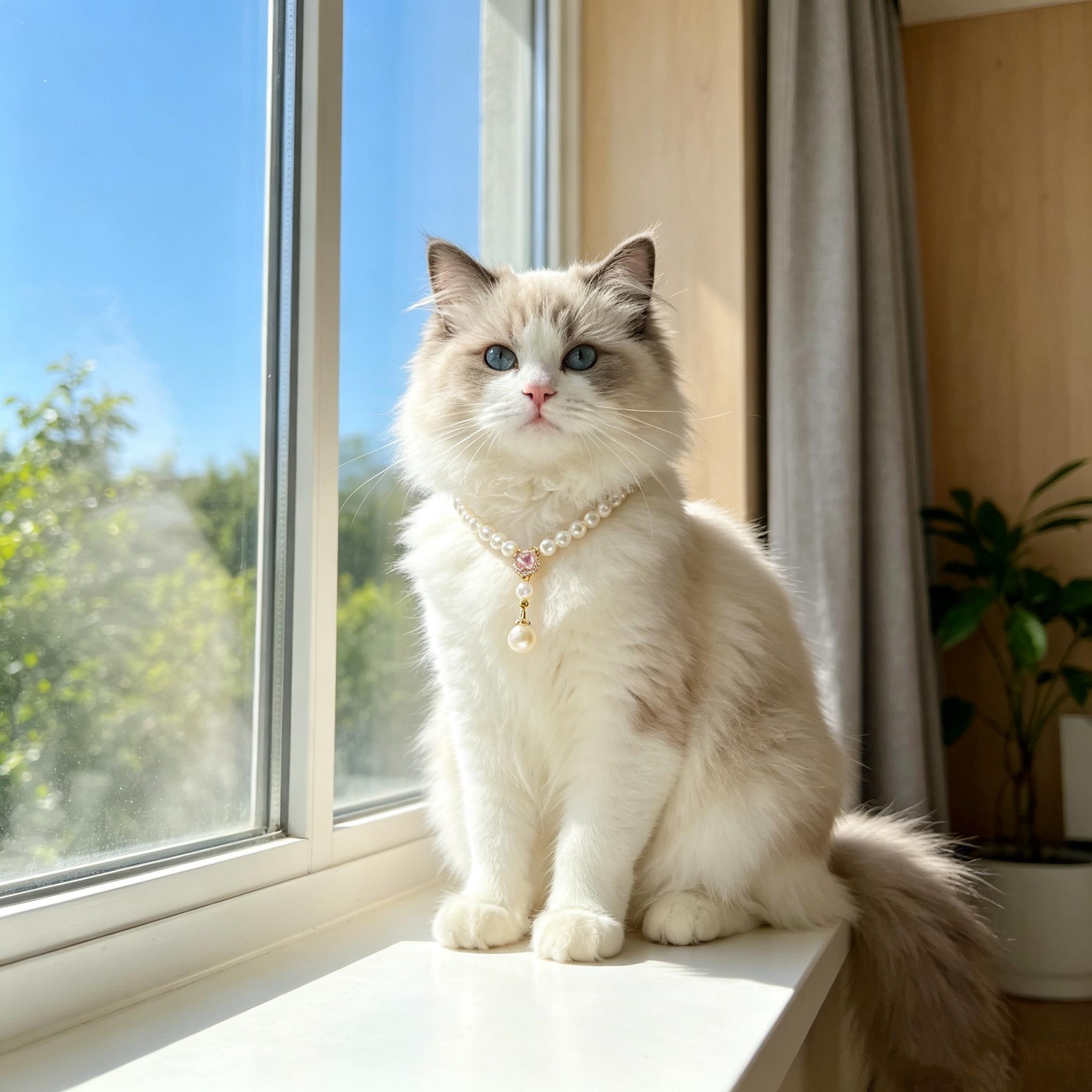 Pearl Drop Pendant Pet Necklace Collar - Image 3